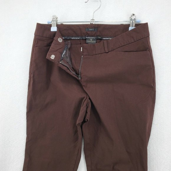 WORTHINGTON INDUSTRIES Pants Women's Canvas Slim Chino Stretch Brown 8 - Picture 7 of 12